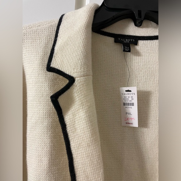 NWT Talbot's Colorblock Open Sweater Jacket Milano Stitch Wool Blend - Picture 2 of 7